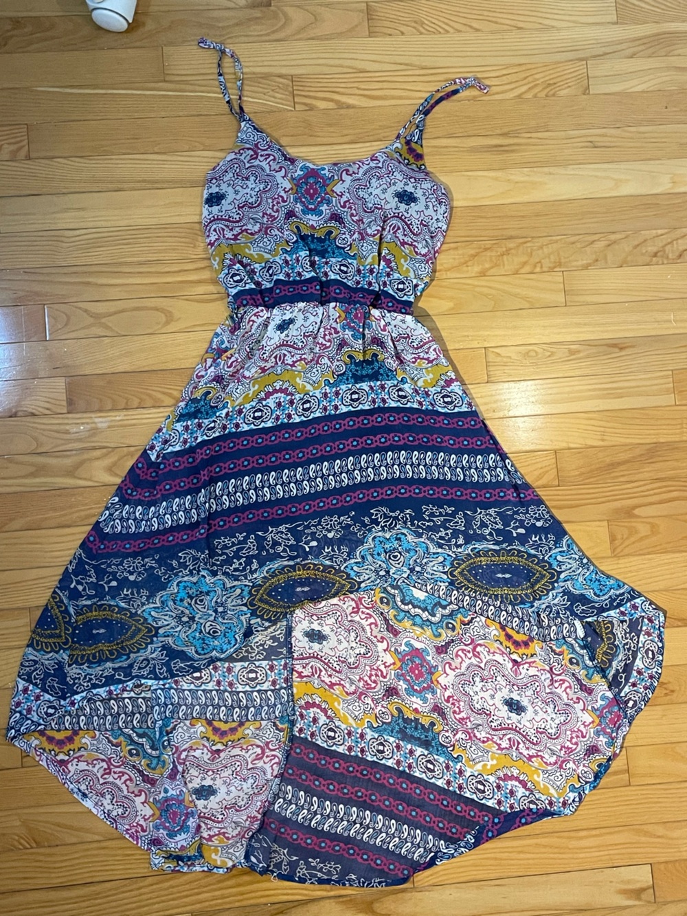 Streetwear Society Navy Paisley Multicolor Midi Dress